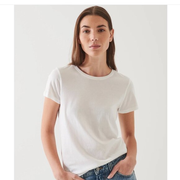 Patrick Assaraf - Lightweight Pima Cotton Classic T-Shirt - White - Large - Picture 1 of 2